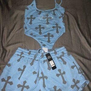 Fashion Nova Bodysuit Short Set